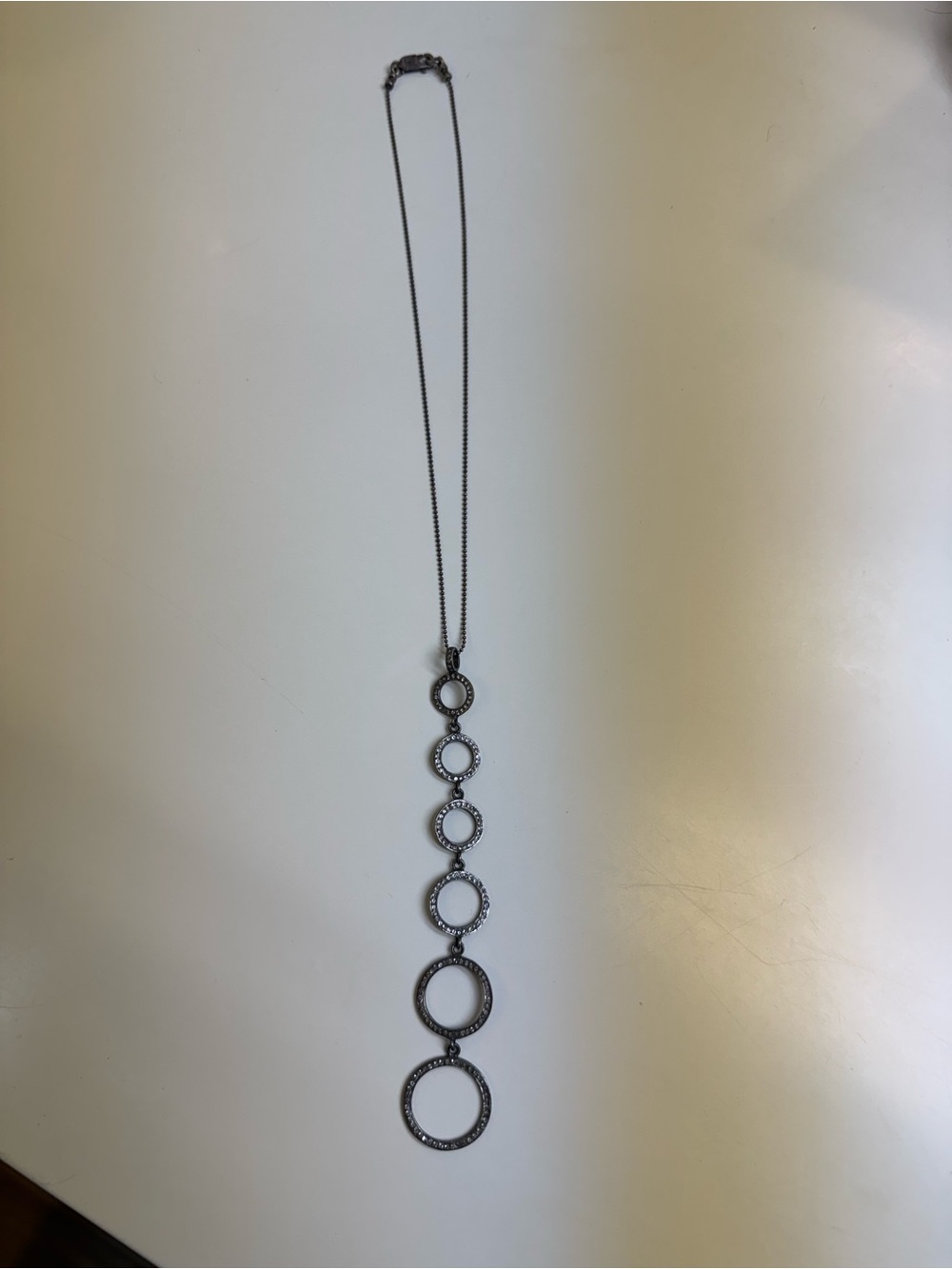 Rebel Designs Statement Necklace – Gunmetal & Crystal Graduated Circles